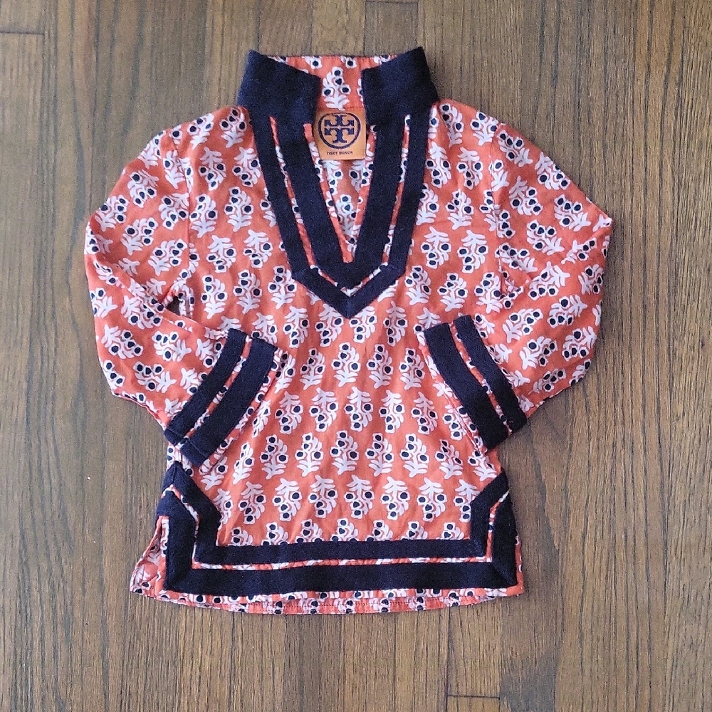 Tory Burch Kids Floral Blouse - Orange and Black